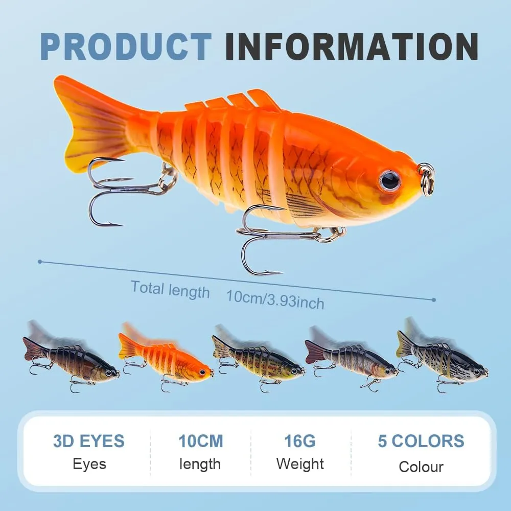 Robotic Fishing Lure, 2025 Upgrade 3D Swimming Bait for Freshwater and Saltwater, Fishing Gear Attracts Fishing Lures Walleye Trout Bass, Fishing Lures for Beginners, Amateurs and Professionals