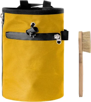 Rock Climbing Chalk Bag with Brush & Zippers Pockets Adjustable Bouldering Chalk Bag Bucket for Gym Climbing Gymnastic