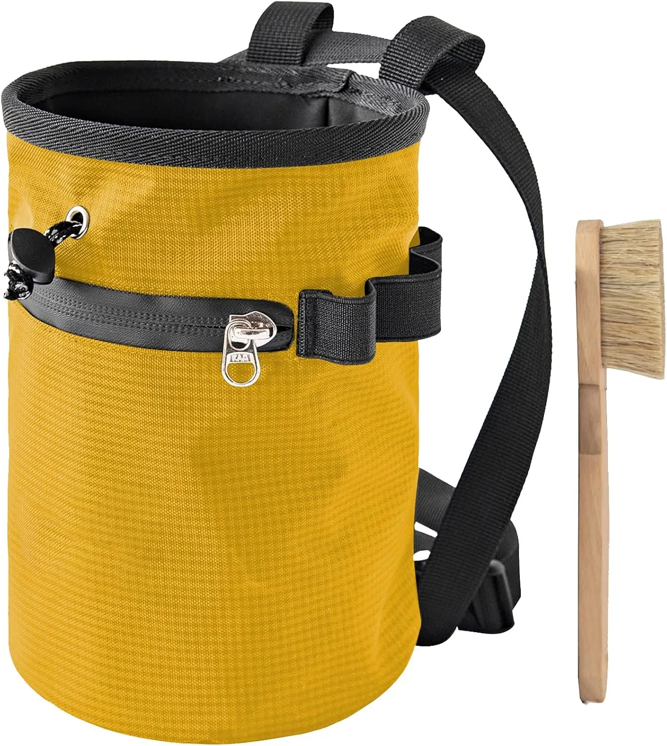 Rock Climbing Chalk Bag with Brush & Zippers Pockets Adjustable Bouldering Chalk Bag Bucket for Gym Climbing Gymnastic