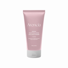 Rosehip Rice Cake Cleanser, pH Balancing Face Wash with Ceramide for Sensitive Skin, 5.29 oz