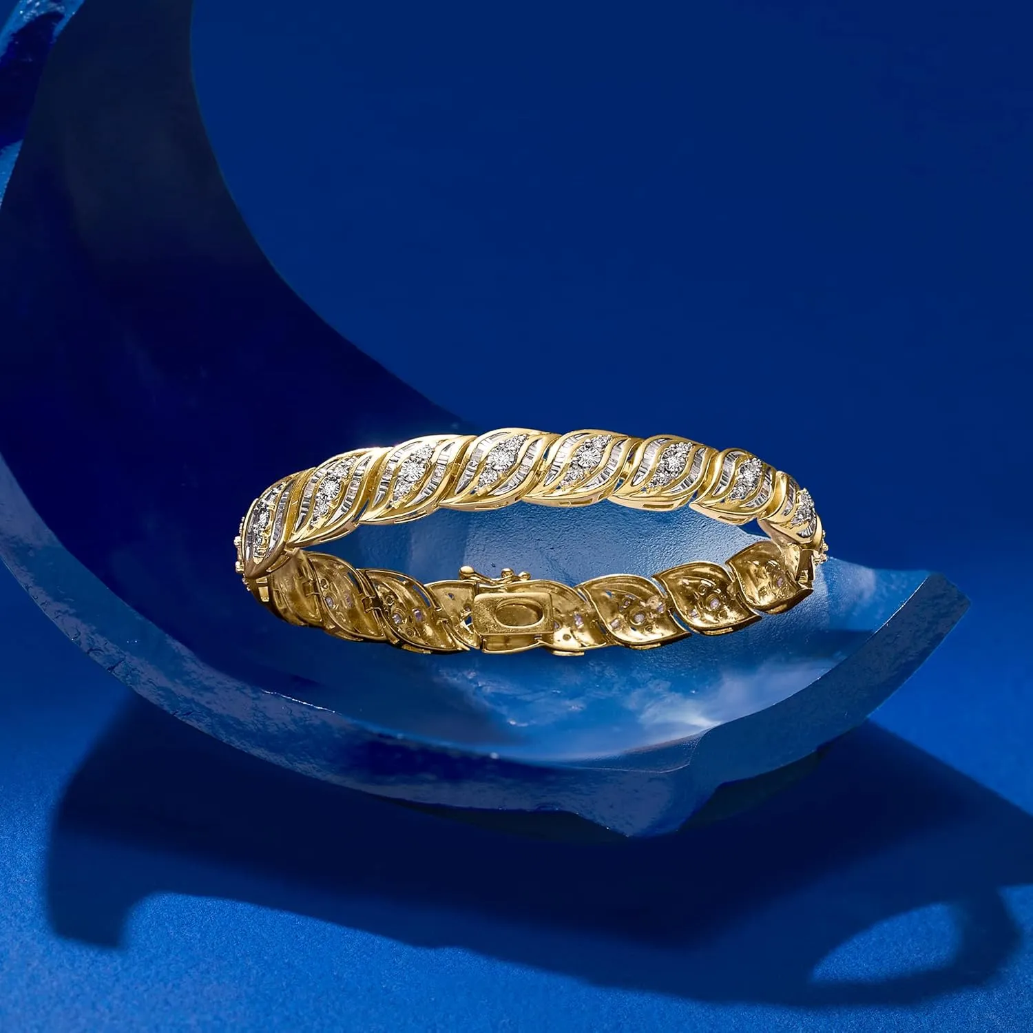 Ross-Simons 1.00 ct. t.w. Diamond Bracelet in 18kt Gold Over Sterling