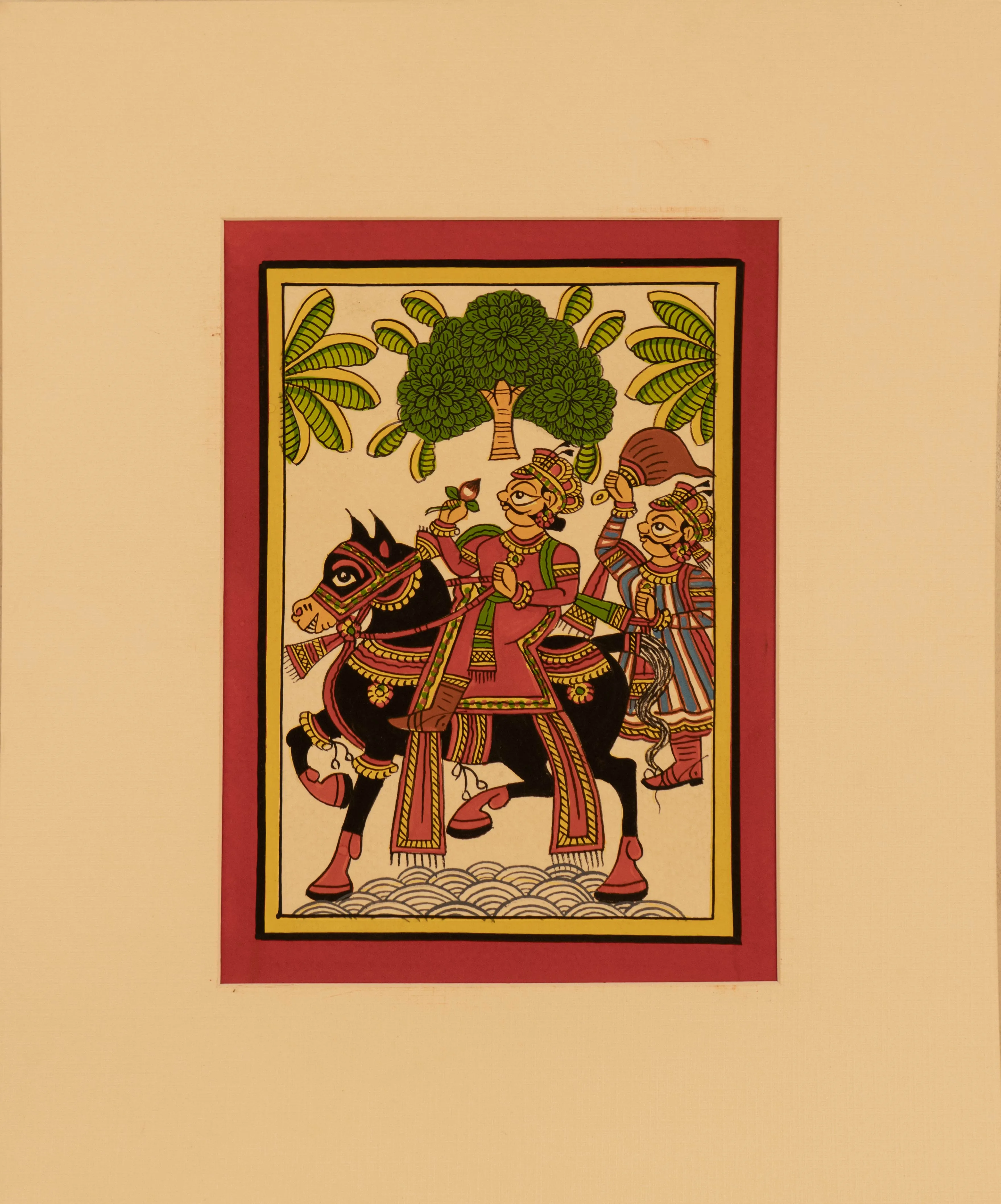 Royal figure seated on a horse: Phad by Kalyan Joshi