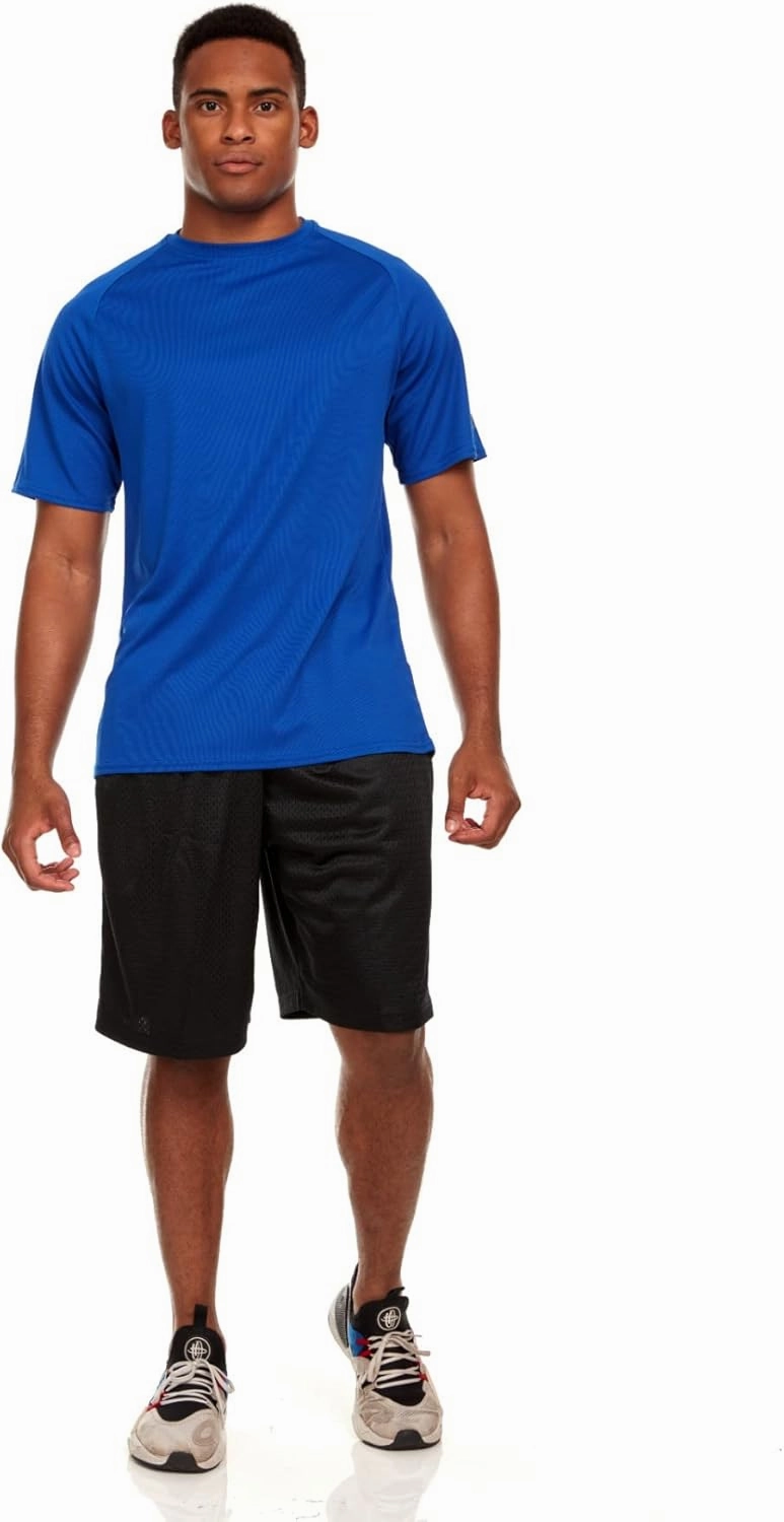 Russell Athletic Men's Active Athletic Dri-Power Loose Fit Short Sleeve Performance T-Shirt Crew Neck Relaxed Fit