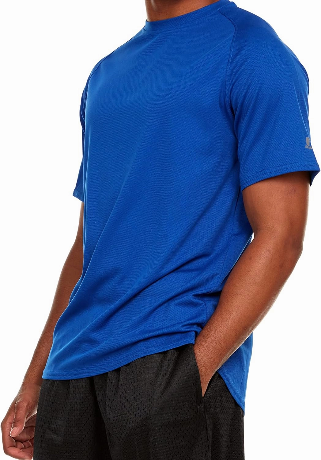 Russell Athletic Men's Active Athletic Dri-Power Loose Fit Short Sleeve Performance T-Shirt Crew Neck Relaxed Fit