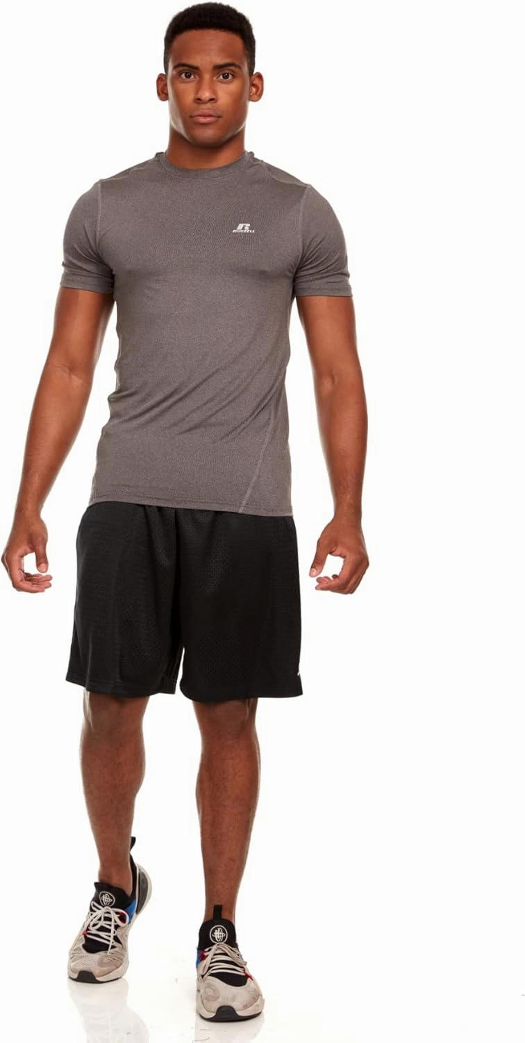 Russell Men's Active Athletic Fitted Not Tight Dri-Power Short Sleeve Performance T-Shirt for Gym, Running
