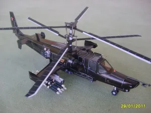 Russian -50 card"black shark" armed helicopter 3D Paper Model Kit Toy Kids Gifts