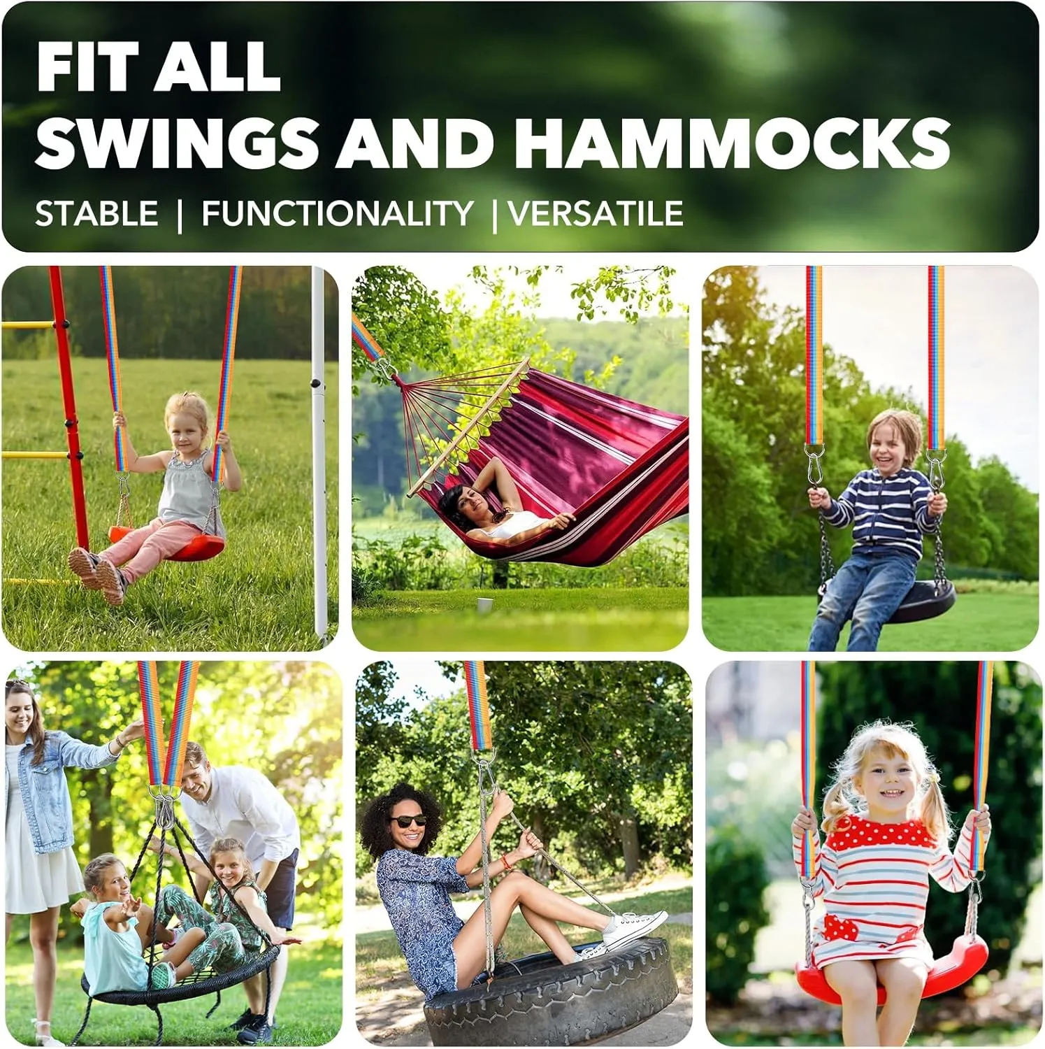 Safe Tree Swing Hanging Straps Kit, 3FT/10FT/15FT/20FT, Heavy Duty Holds 5500LBS Extra Long Adjustable Tree Swing Straps, Easy & Fast Way to Hang Any Swing or Hammock(20 FT)