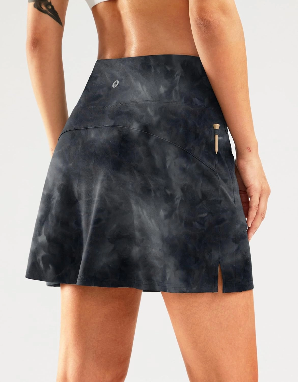 SANTINY 16" Golf Skorts Skirts for Women Zipper Pockets Women's High Waisted Tennis Skirt Athletic Skort