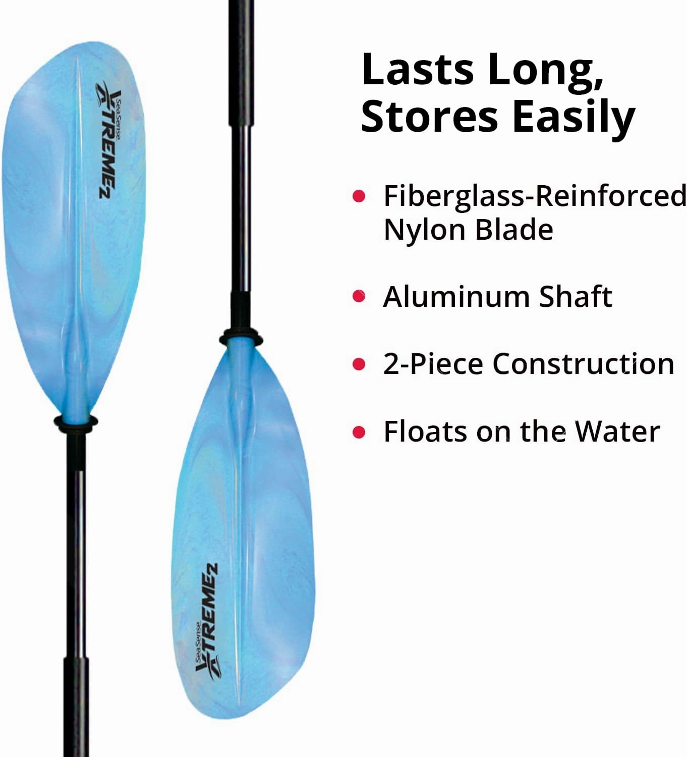 SeaSense Xtreme 2 Kayak Paddle, 96” - Fiberglass Reinforced Nylon Blades, 2-Piece Construction - Great for Sport, Sea, Whitewater, Recreational & Fishing Kayaking