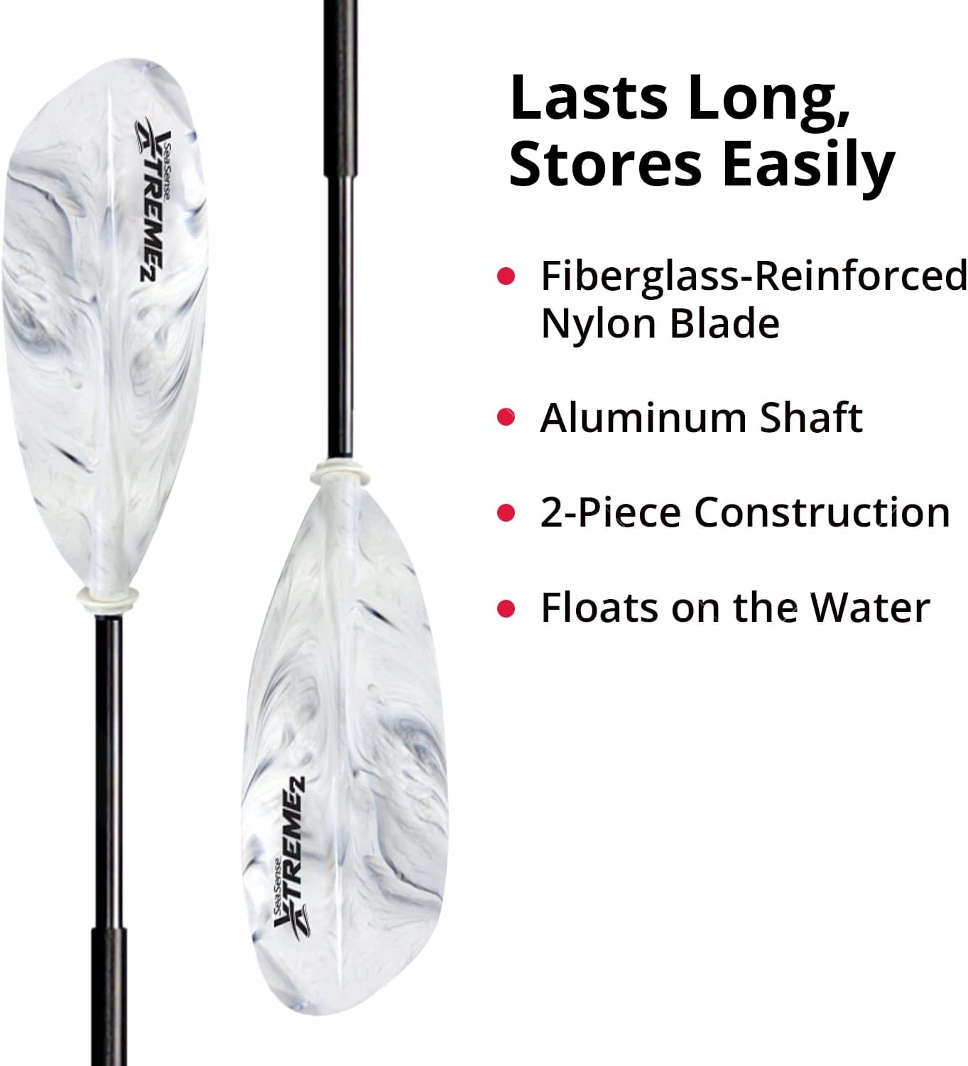 SeaSense Xtreme 2 Kayak Paddle, 96” - Fiberglass Reinforced Nylon Blades, 2-Piece Construction - Great for Sport, Sea, Whitewater, Recreational & Fishing Kayaking