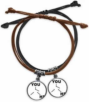 Select Circuit Switch Abort Bracelet Double Leather Rope Wristband Couple Set Gift