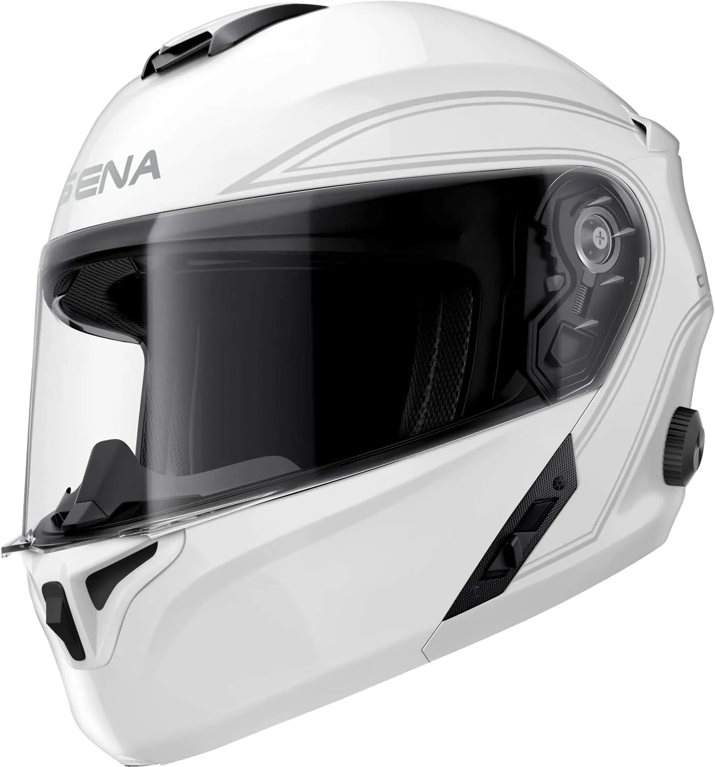 Sena Outrush Modular Smart Helmet (Gloss White, Small) (OUTRUSH-GW00S)