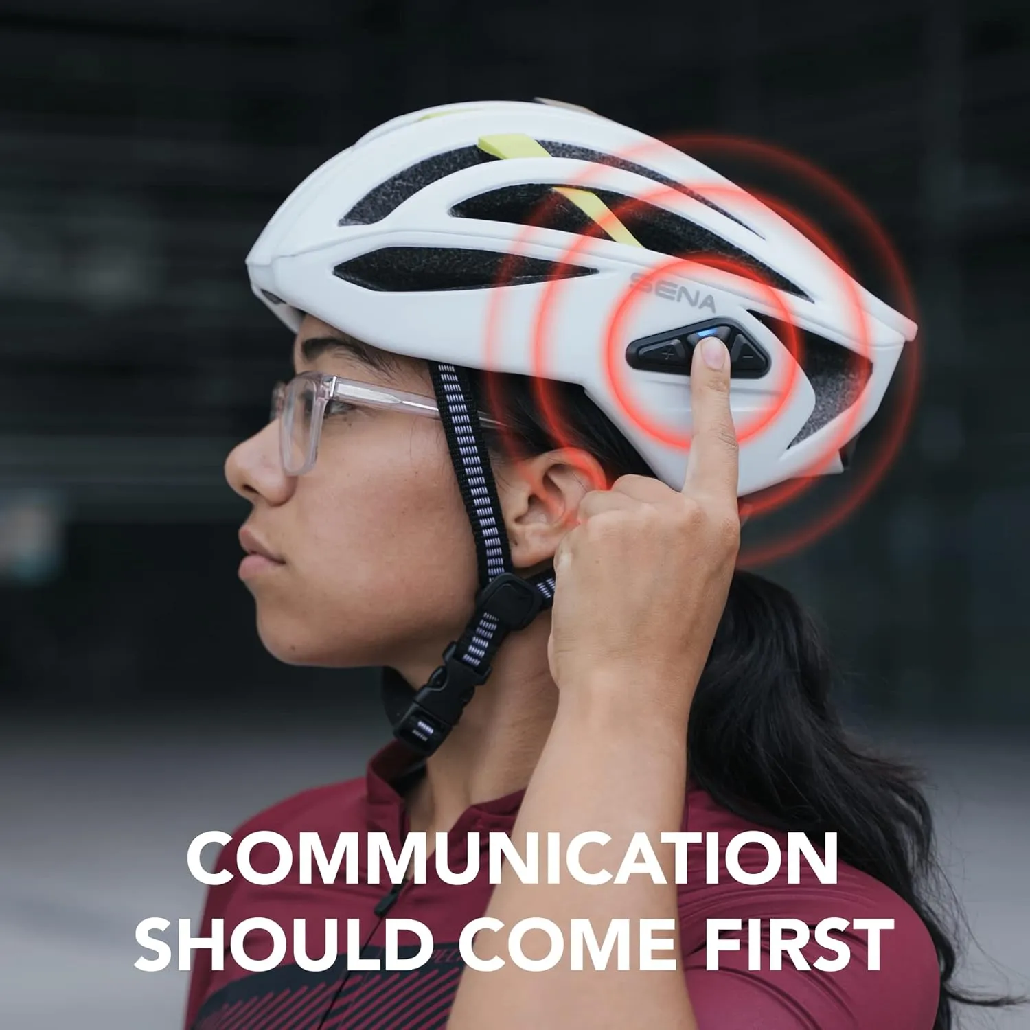Sena R2 / R2 EVO / (Alexa Built-in) only R2X, Smart Bluetooth and Mesh Intercom Communications Road Cycling Helmet