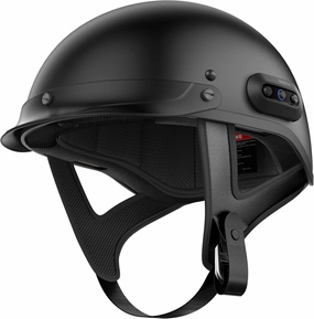 Sena Cavalry 2 Mesh Intercom Enabled Motorcycle Half Helmet, Integrated Communication System (Matte Black, Medium)
