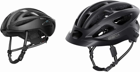 Sena R2 EVO Road Cycling Helmet (Matte Gray, Small) & R1 EVO CS Smart Helmet (Matte Black, Large) Bundle
