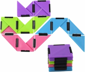 SET OF 2 Infinity Triangle - Magic Endless Folding Fidget Toy - Flip Over and Over - Bend and Fold Crazy Shapes Puzzle - ADD Anxiety Soothing Calm Anxiety Toy for Classroom or Office Focus