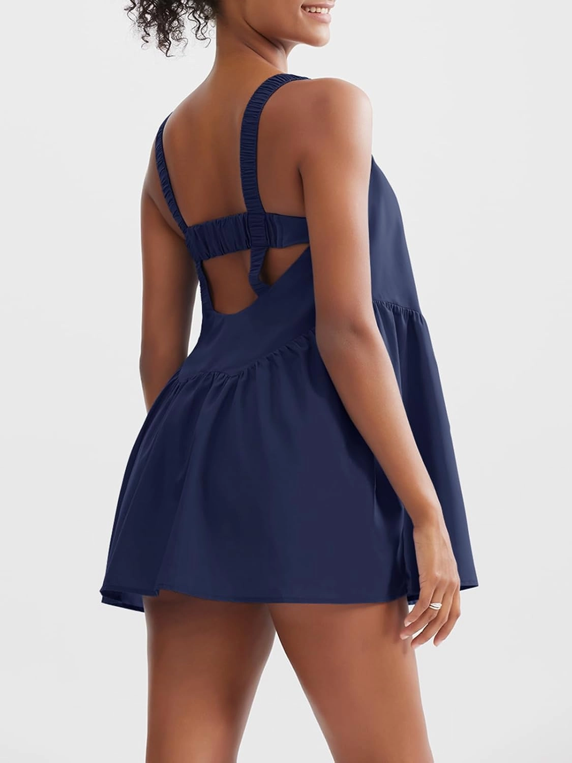 Sexyasasii Women Tennis Dress with Built in Shorts and Bra Sleeveless Casual Backless Golf Dress Athletic Dress with Pockets