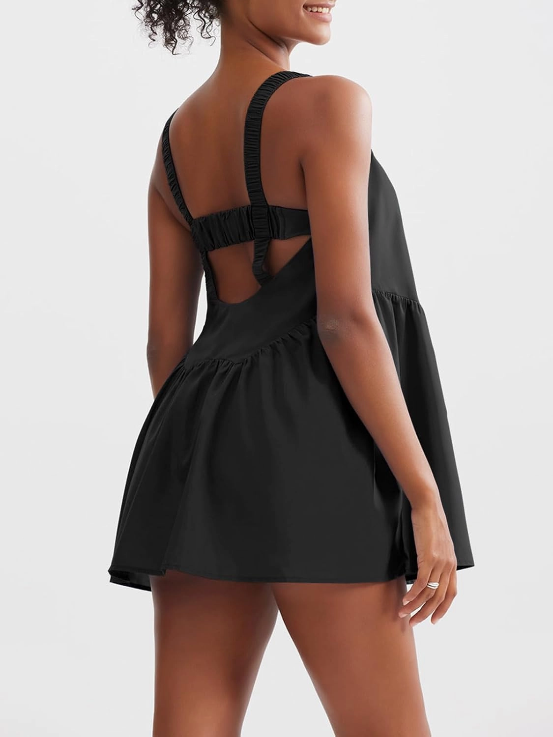 Sexyasasii Women Tennis Dress with Built in Shorts and Bra Sleeveless Casual Backless Golf Dress Athletic Dress with Pockets