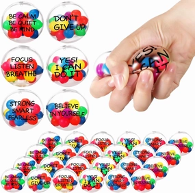 Shappy 24 Pcs Inspirational Stress Relief Balls Motivational Stress Ball Encouraging Colorful Sensory Toy Bulk Squish Toy for Adults Small Therapy Toys for Gifts Fidget Anxiety Anger 2.36 Inch
