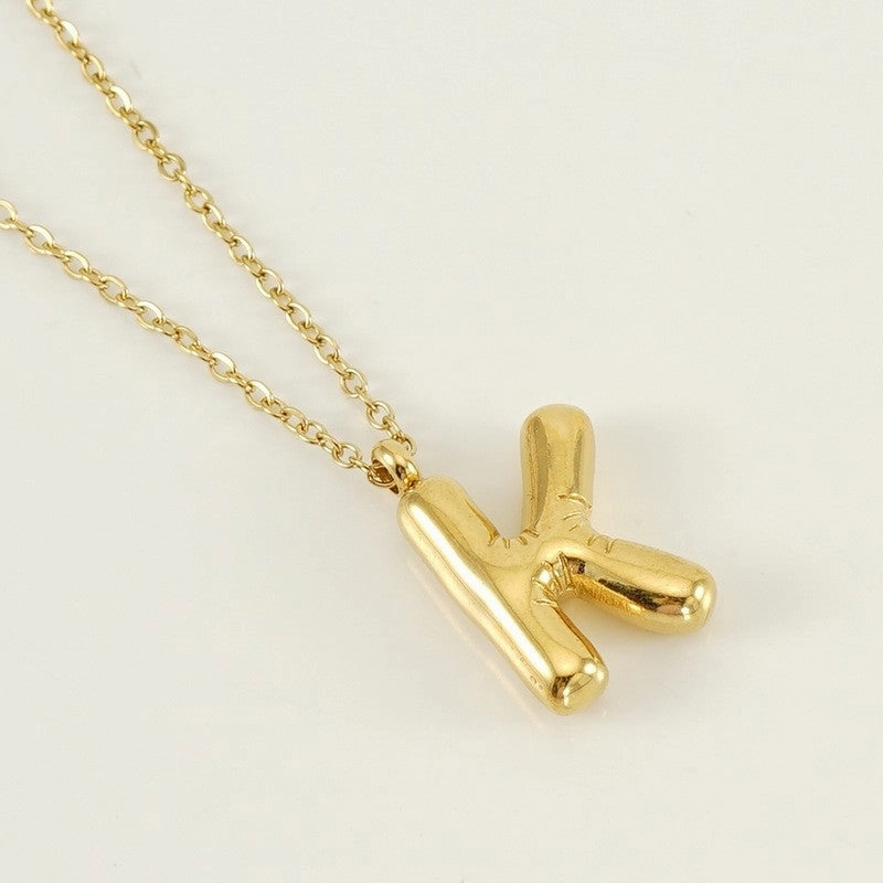 Shiny Bubble Letter Necklace
