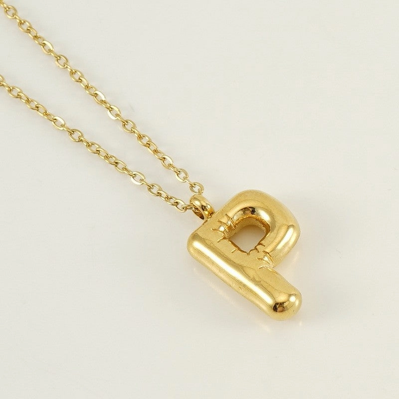Shiny Bubble Letter Necklace