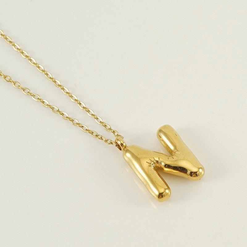 Shiny Bubble Letter Necklace
