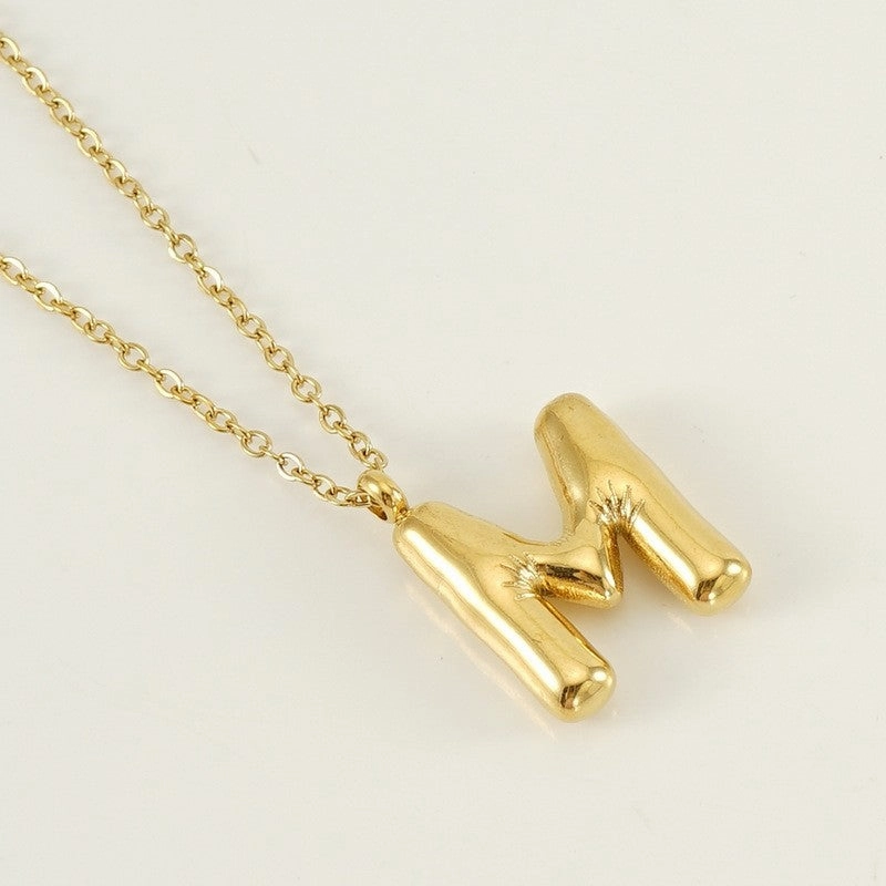 Shiny Bubble Letter Necklace