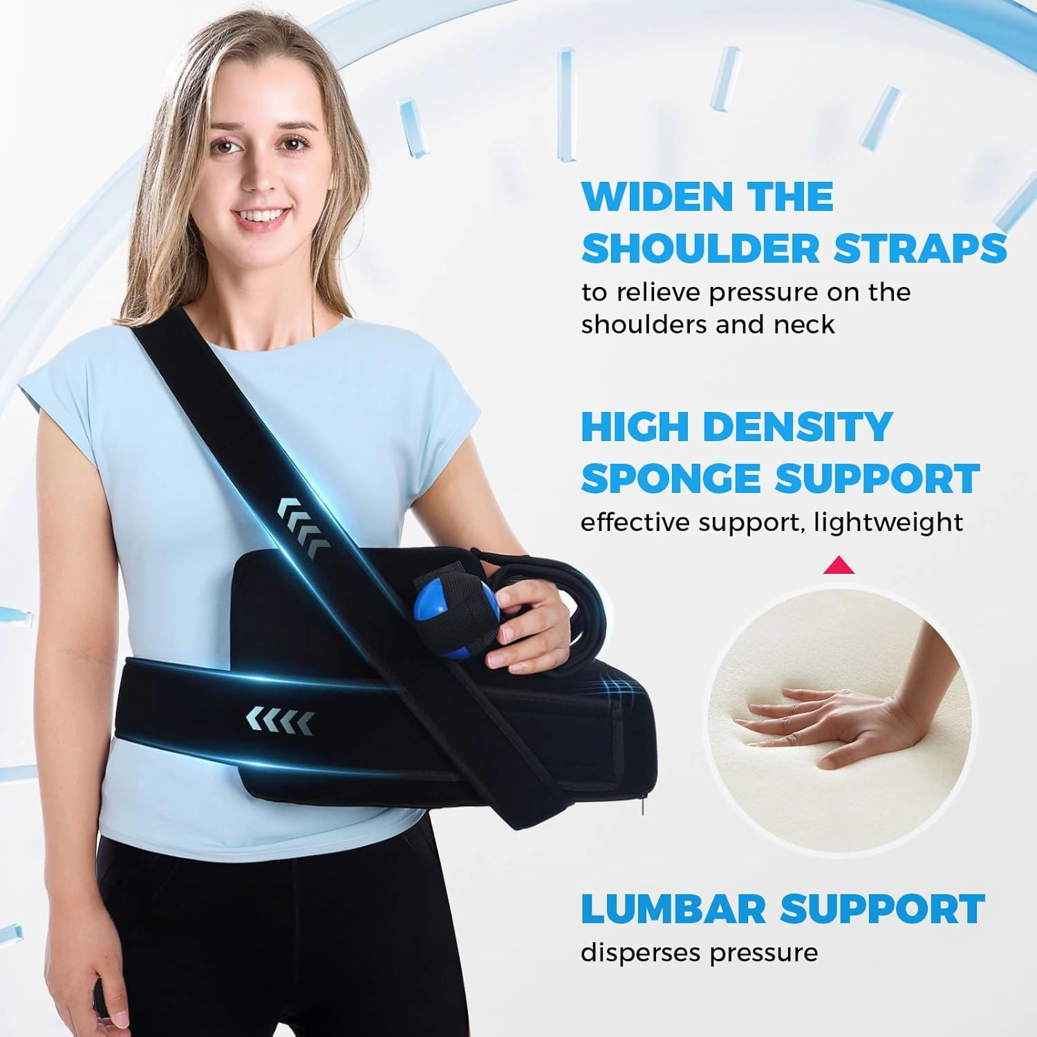 Shoulder Abduction Sling - Arm Sling for Shoulder Injury - Pain Relief Arm Pillow for Rotator Cuff, Sublexion, Surgery, Dislocated, Broken Arm, Arm Sling Shoulder Immobilizer (Left)