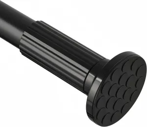 Shower Curtain Rod 51-168 Inches (4.25-14 Ft), Extra Long Outdoor Tension Curtain Rod for Patio, Adjustable Curtain Rod No Drilling, Black Spring Tension Rod for Bathroom Windows Easy Install No Rust