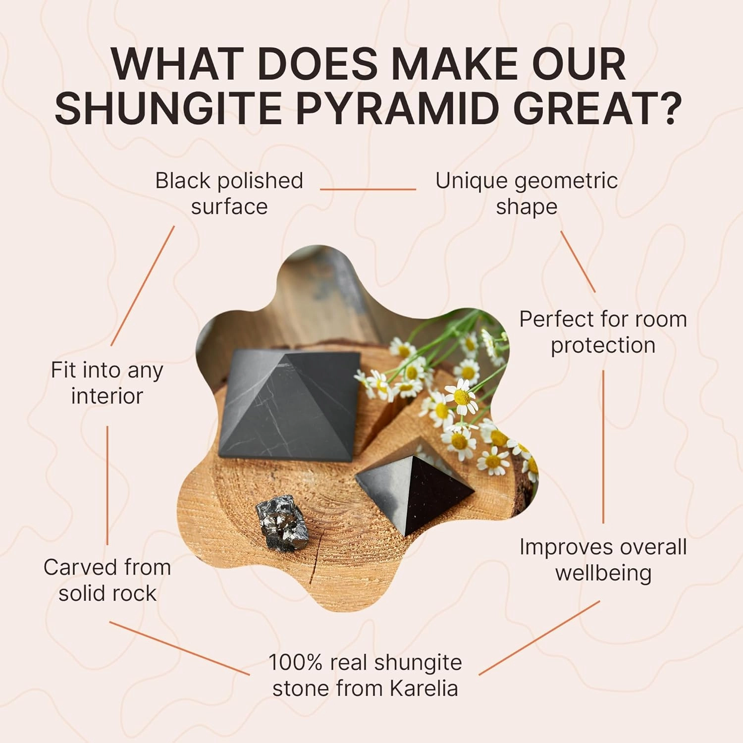 Shungite Stone Blocker Pyramids 2 inches (5 cm) Protection Set 4 pcs | Black Polished Solid Stone Pyramids | Home Office Room Whole House Protection | Meditation, Chakra Healing, Grounding S042