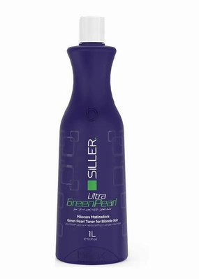Siller Ultra Green Pearl Hair Toner, 33.81 fl oz, Blonde Hair Treatment, Anti-Yellow Tinting Mask with Lotus and Rice Protein
