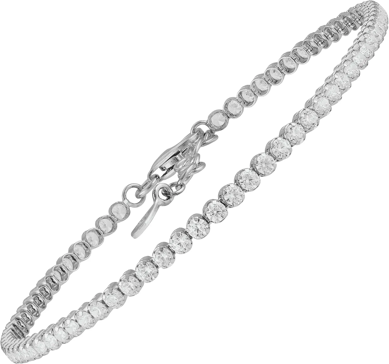 Silpada 'All Aglow' Cubic Zirconia Chain Bracelet in Sterling Silber, 7"   1"