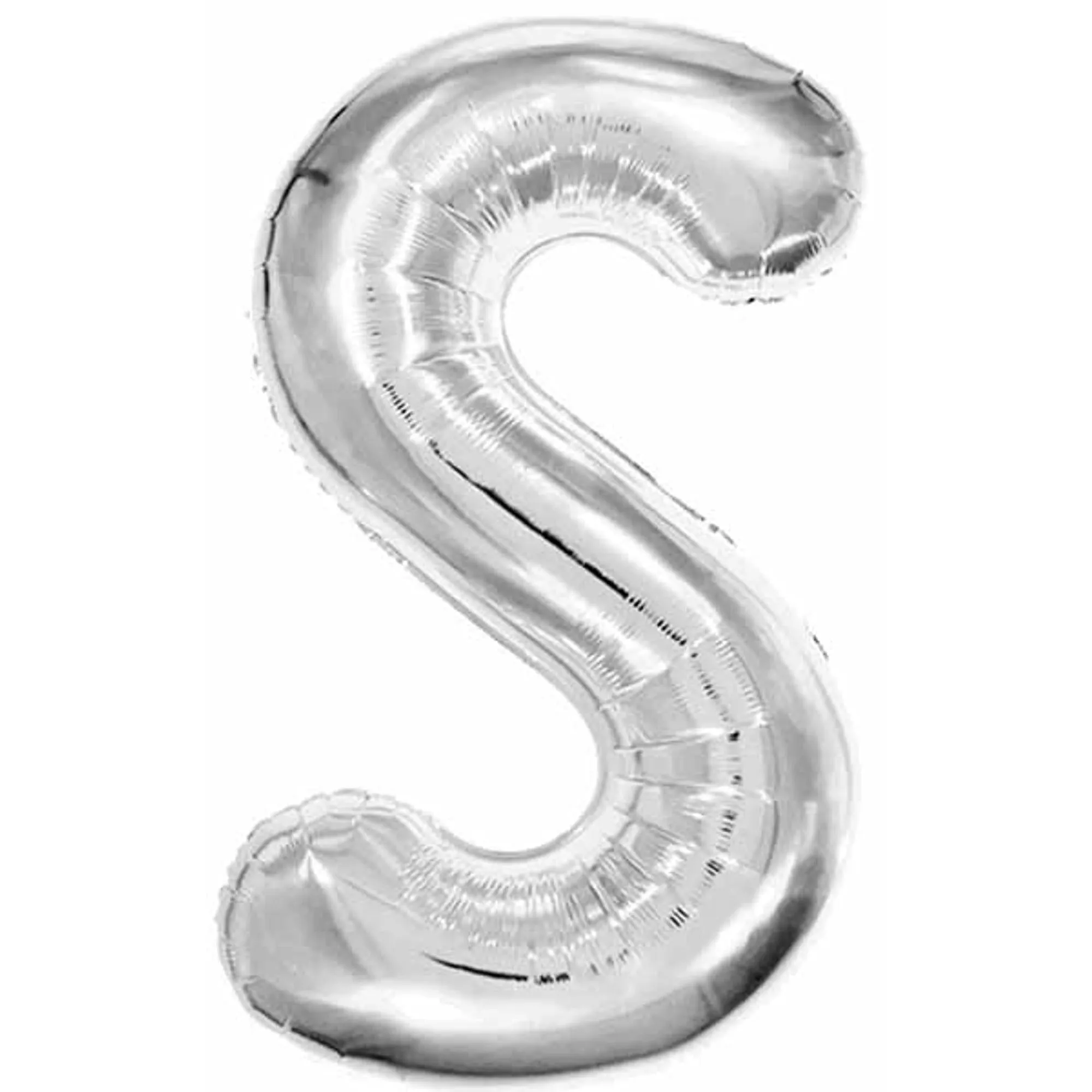 Silver Letter S Foil Balloon - 34 Inches