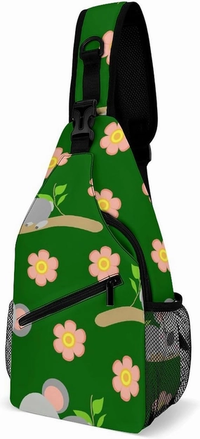 Sling Bag Cute Sleeping Koala Crossbody Backpack with Anti Theft Adjustable Shoulder Bag for Travel,Hiking,Cycling,Camping