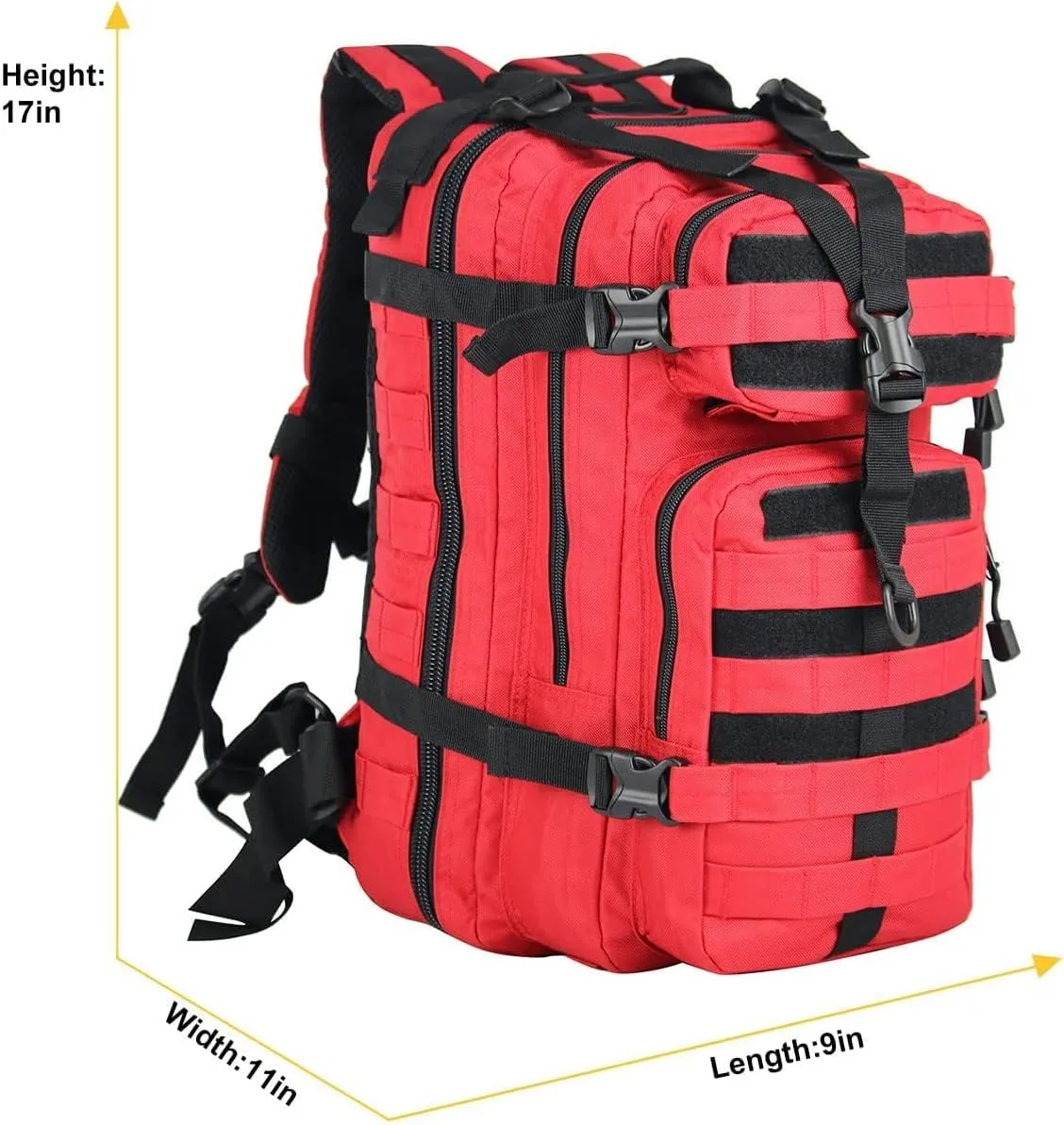 Small 30L Assault Backpack Military Tactical Backpack Tactical Bag for Outdoor Hiking Camping Travel Army Hunting Rucksack (RED)