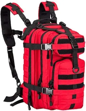 Small 30L Assault Backpack Military Tactical Backpack Tactical Bag for Outdoor Hiking Camping Travel Army Hunting Rucksack (RED)
