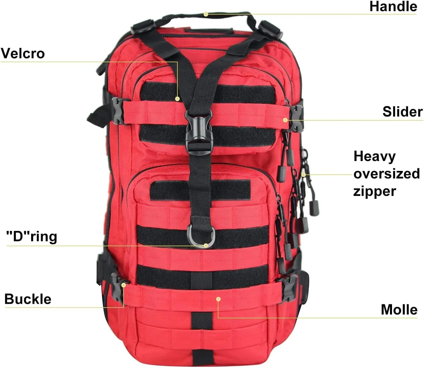 Small 30L Assault Backpack Military Tactical Backpack Tactical Bag for Outdoor Hiking Camping Travel Army Hunting Rucksack (RED)