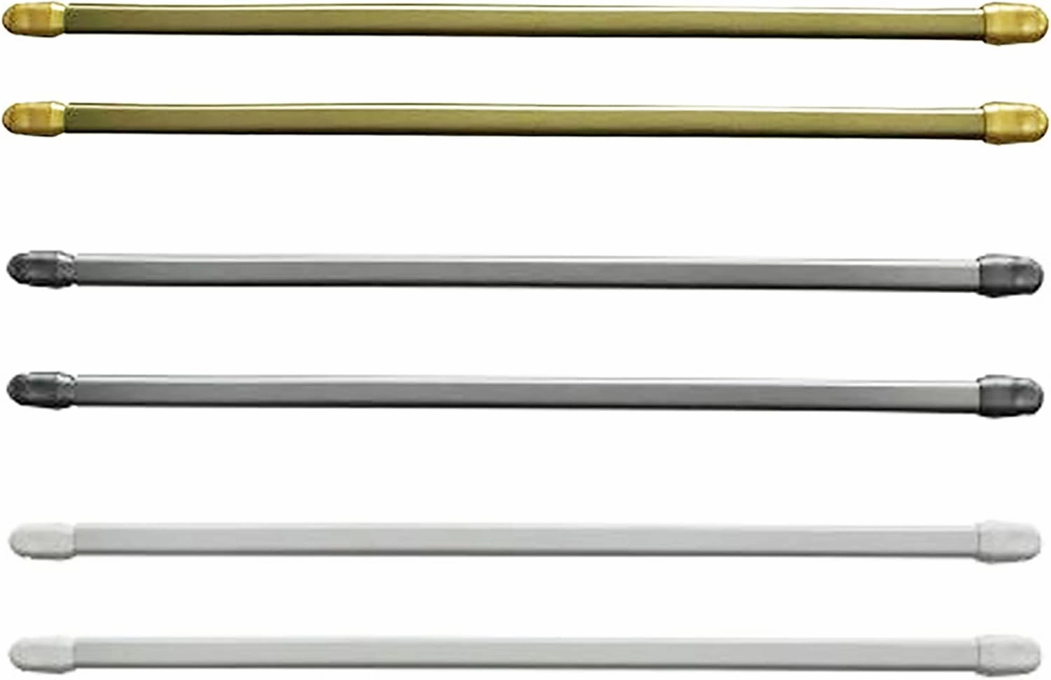 Small Cafe Curtain Rod Adjustable 24" to 32" Set of 2 White