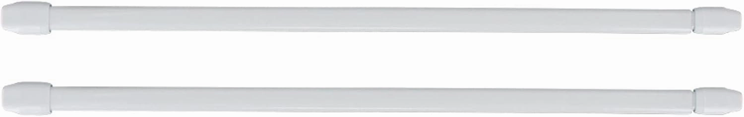 Small Cafe Curtain Rod Adjustable 24" to 32" Set of 2 White