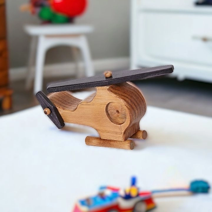 Small Wooden Toy Helicopter