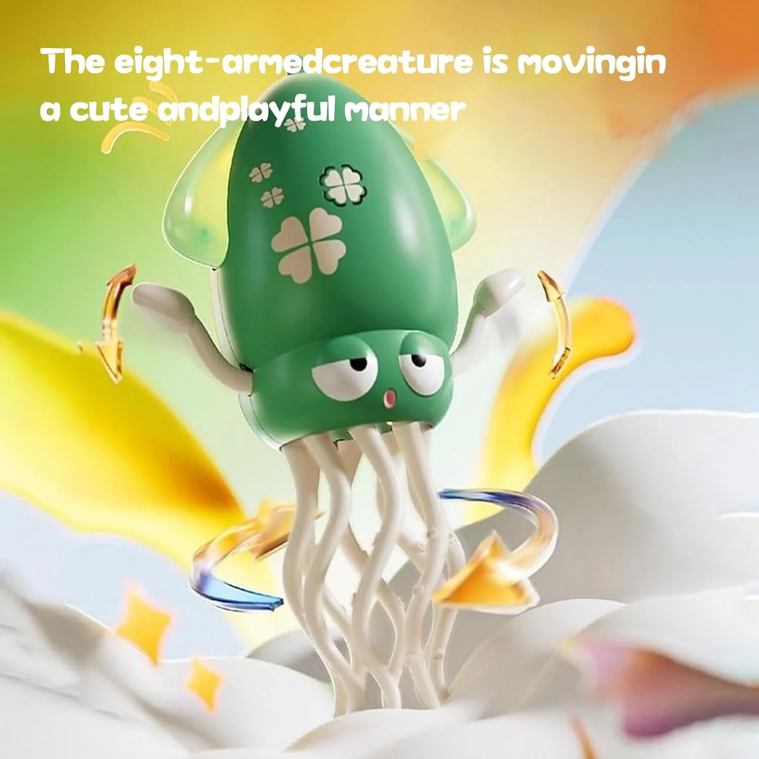 Smart Tentacle Explorer, Dancing Octopus Toy, Auto-Avoid Octopus Crawling Dancing Toy with Led & Music, Electric Automatic Obstacle Avoidance Octopuss, USB Rechargeable (Pink Green)