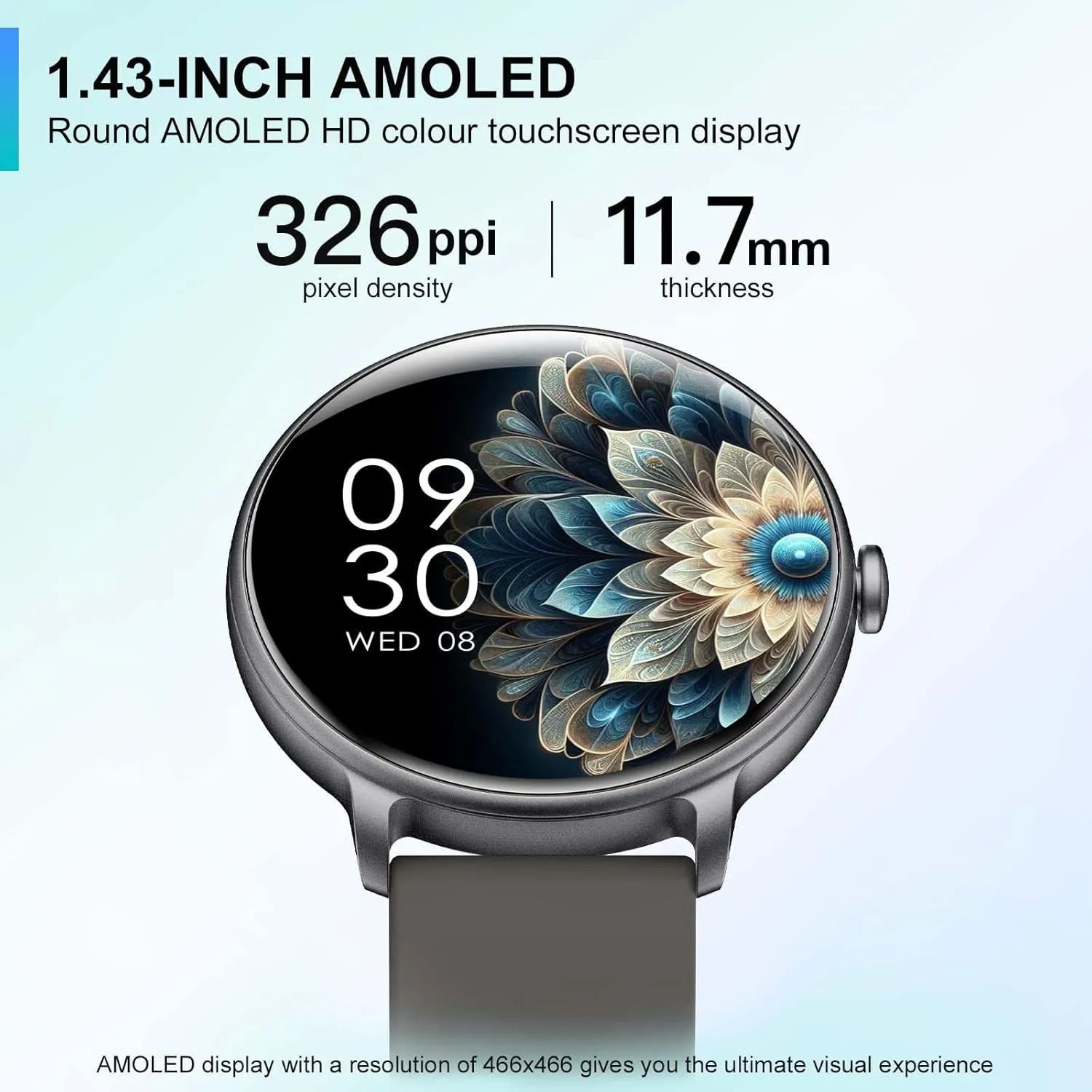 Smart Watch, 1.43'' AMOLED Smart Watches for Men Women (Answer/Make Call), Fitness Tracker with Heart Rate/Sleep Monitor, IP68 Waterproof Activity Tracker, Pedometer for Android iOS