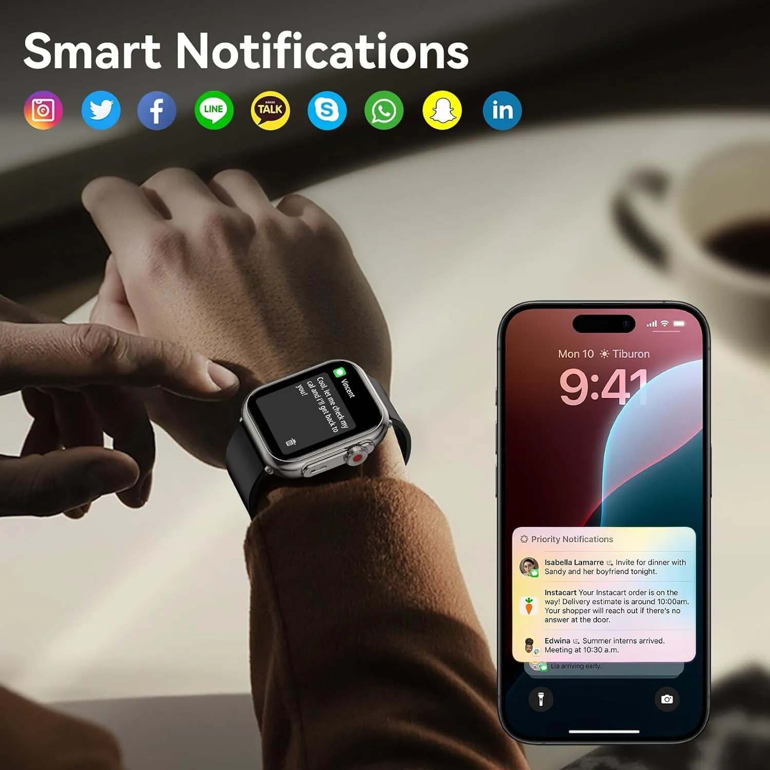 Smart Watch for Men Women, 1000 mAh 100 Day Battery Life, 1.85" Fitness Tracker with Call Function, 110  Sport Modes, Heart Rate, Sleep Monitor Fitness Watch, IP68 Waterproof, Compatible iOS Android