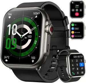 Smart Watch for Men Women, 1000 mAh 100 Day Battery Life, 1.85" Fitness Tracker with Call Function, 110  Sport Modes, Heart Rate, Sleep Monitor Fitness Watch, IP68 Waterproof, Compatible iOS Android