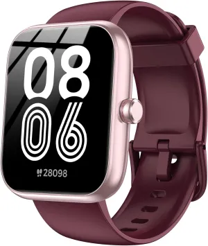 Smart Watch with Alexa & Bluetooth Calls, 1.83" HD Fitness Tracker for Men Women, IP68 Waterproof, 120  Workout Modes, 24/7 Heart Rate/Sleep Tracking, iOS Android Compatible (Red)