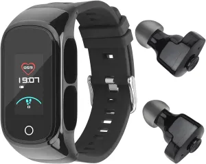 Smart Watch with Earbuds for Women and Men,Activity Fitness Tracker Watch Combo Bluetooth Earbuds Can Receive Calls Messages Sleep Tracker Calorie Counter for Men Women Kids