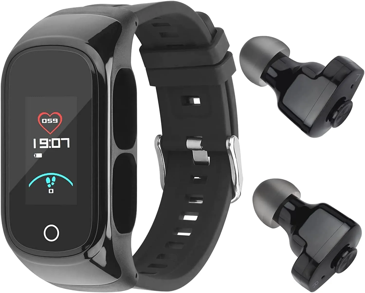 Smart Watch with Earbuds for Women and Men,Activity Fitness Tracker Watch Combo Bluetooth Earbuds Can Receive Calls Messages Sleep Tracker Calorie Counter for Men Women Kids