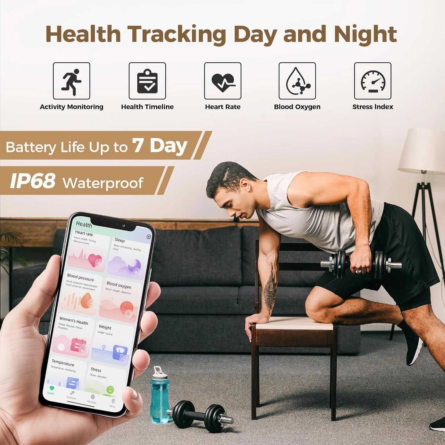 Smart Ring for Men & Women, Wellness & Fitness Tracker with Sleep/Step/Heart Rate/Blood Oxygen/Calorie Counter, IP68 Waterproof Wearable Ring for iOS Android Silver #12