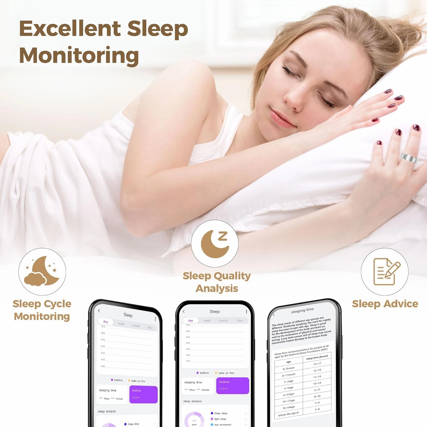 Smart Ring for Men & Women, Wellness & Fitness Tracker with Sleep/Step/Heart Rate/Blood Oxygen/Calorie Counter, IP68 Waterproof Wearable Ring for iOS Android Silver #12