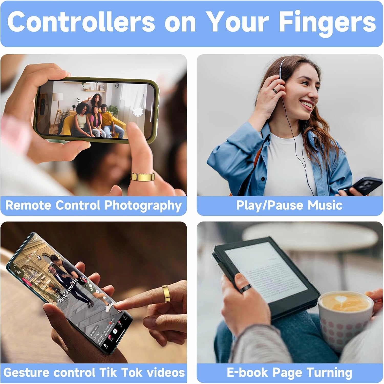 Smart Ring Health Tracker, Activity Tracker for Women & Men, No Subscription Required, Sleep & Heart Rate Monitor, Multi-Sport Modes, Compatible with iOS & Android